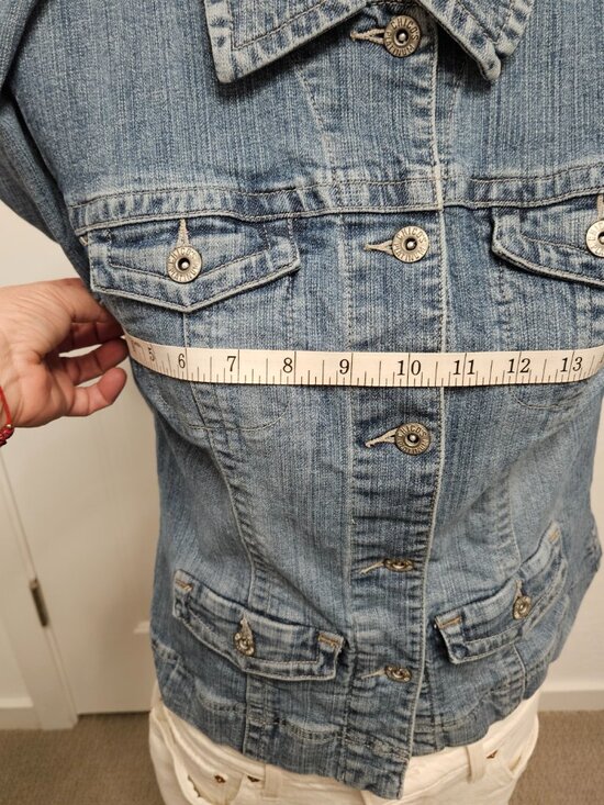 Chico's Platinum Women's Cropped Jean Jacket w/collar size 0 - Picture 13 of 14